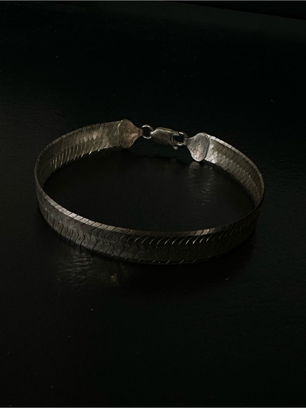 Silver Herringbone Bracelet- made in Italy